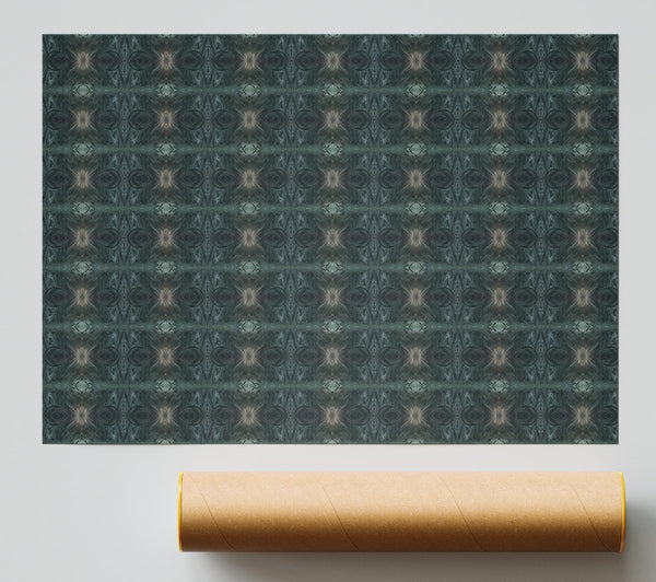 Teal Woven Pattern Giclee Print