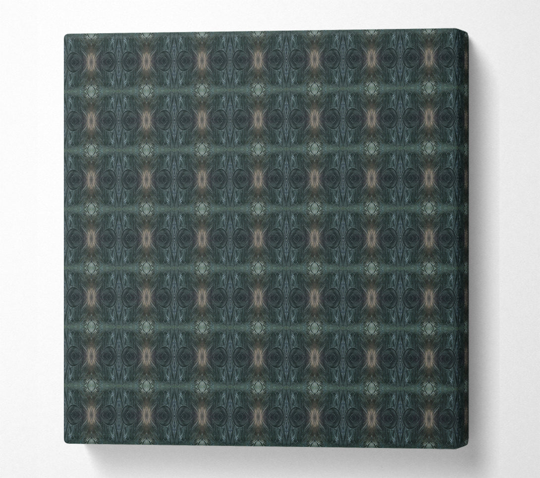  A Canvas Print of Teal Woven Pattern Canvas Wall Art