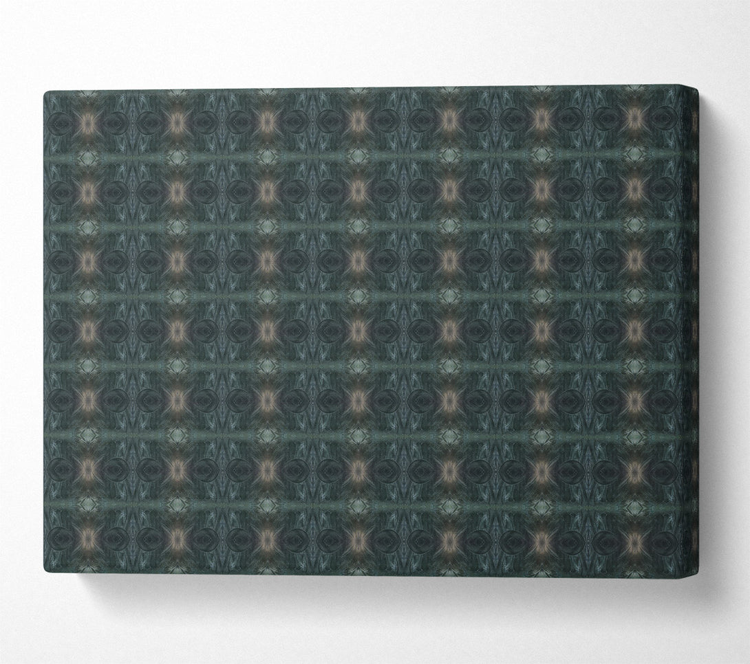  A Canvas Print of Teal Woven Pattern Canvas Wall Art