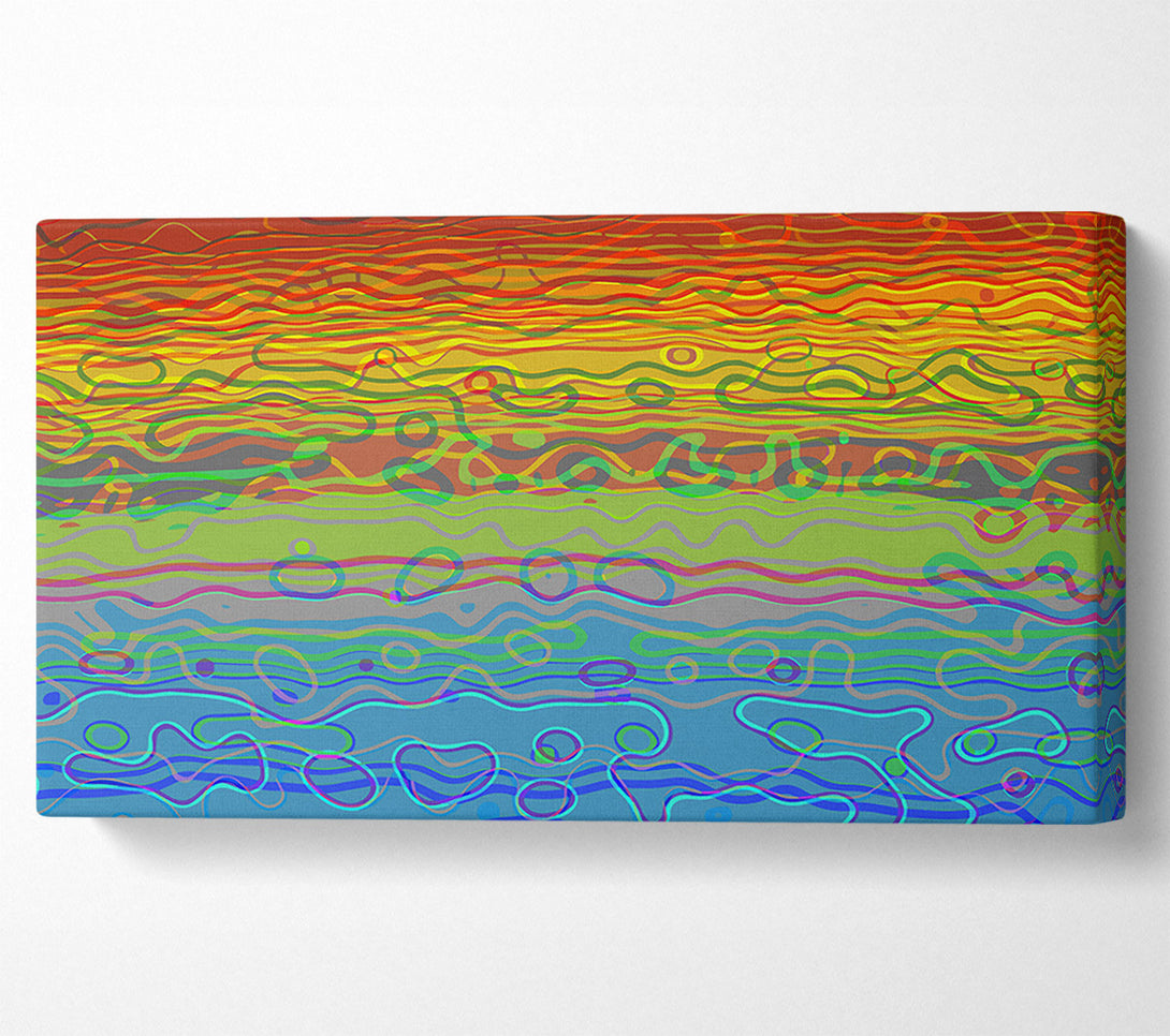  A Canvas Print of Azure Organic Lines Canvas Wall Art