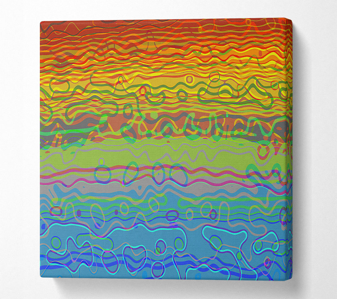  A Canvas Print of Azure Organic Lines Canvas Wall Art