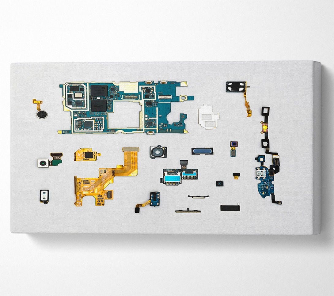  A Canvas Print of Blue Circuit Board Symphony Canvas Wall Art