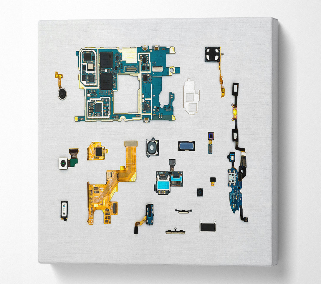  A Canvas Print of Blue Circuit Board Symphony Canvas Wall Art