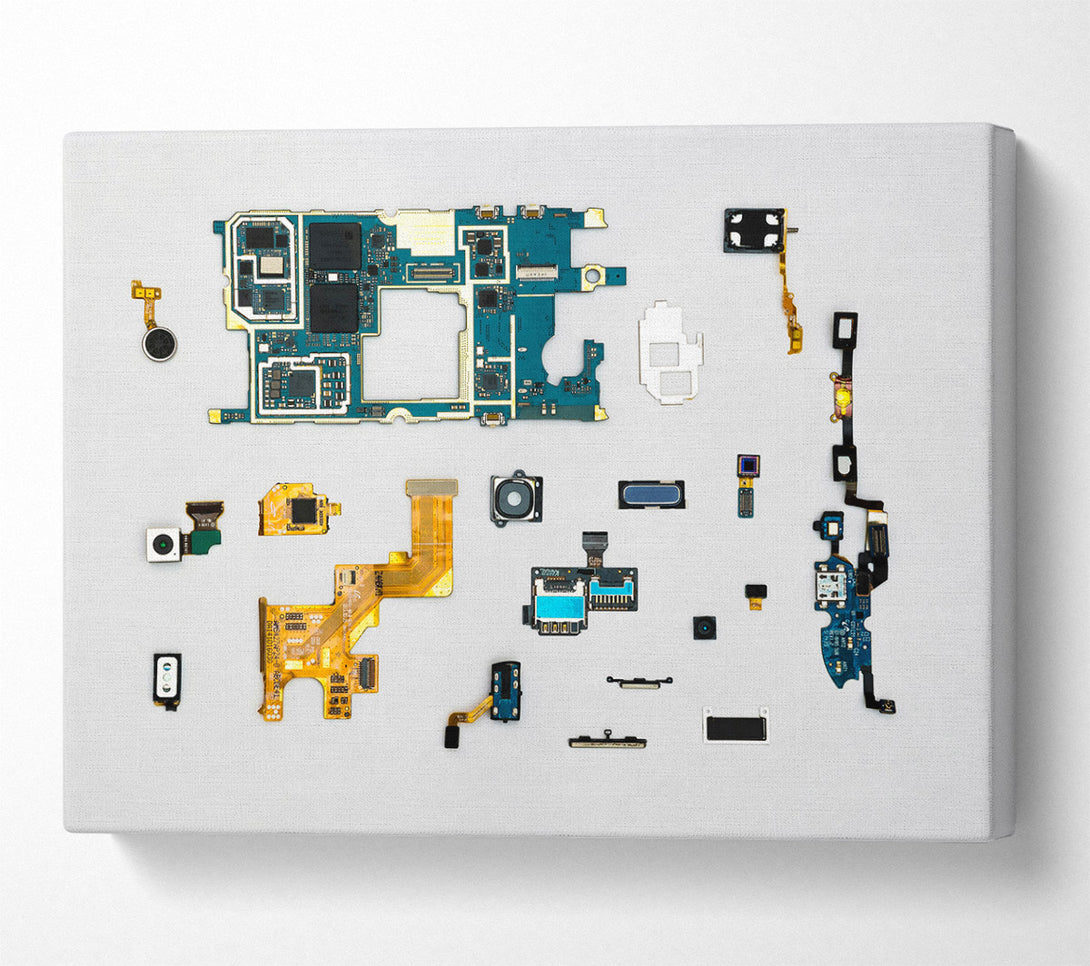  A Canvas Print of Blue Circuit Board Symphony Canvas Wall Art