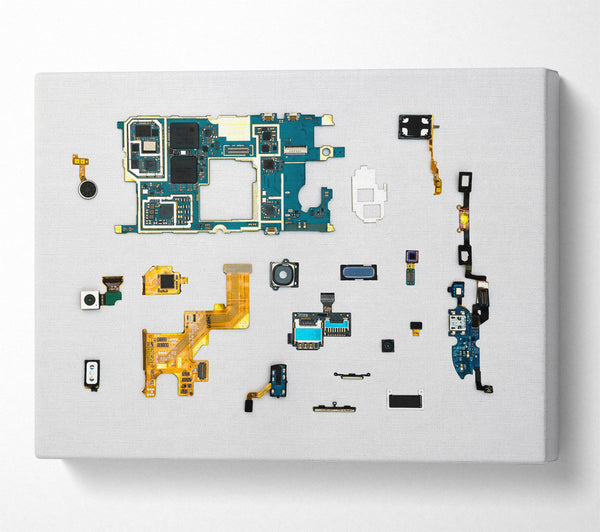 A Canvas Print of Blue Circuit Board Symphony Canvas Wall Art