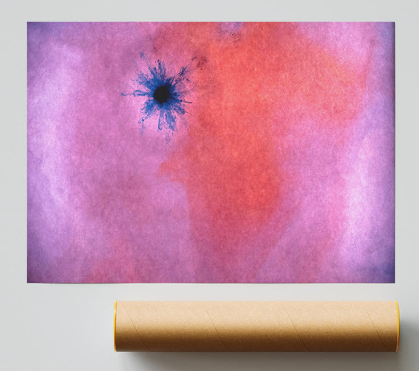 Crimson And Blue Bloom Print
