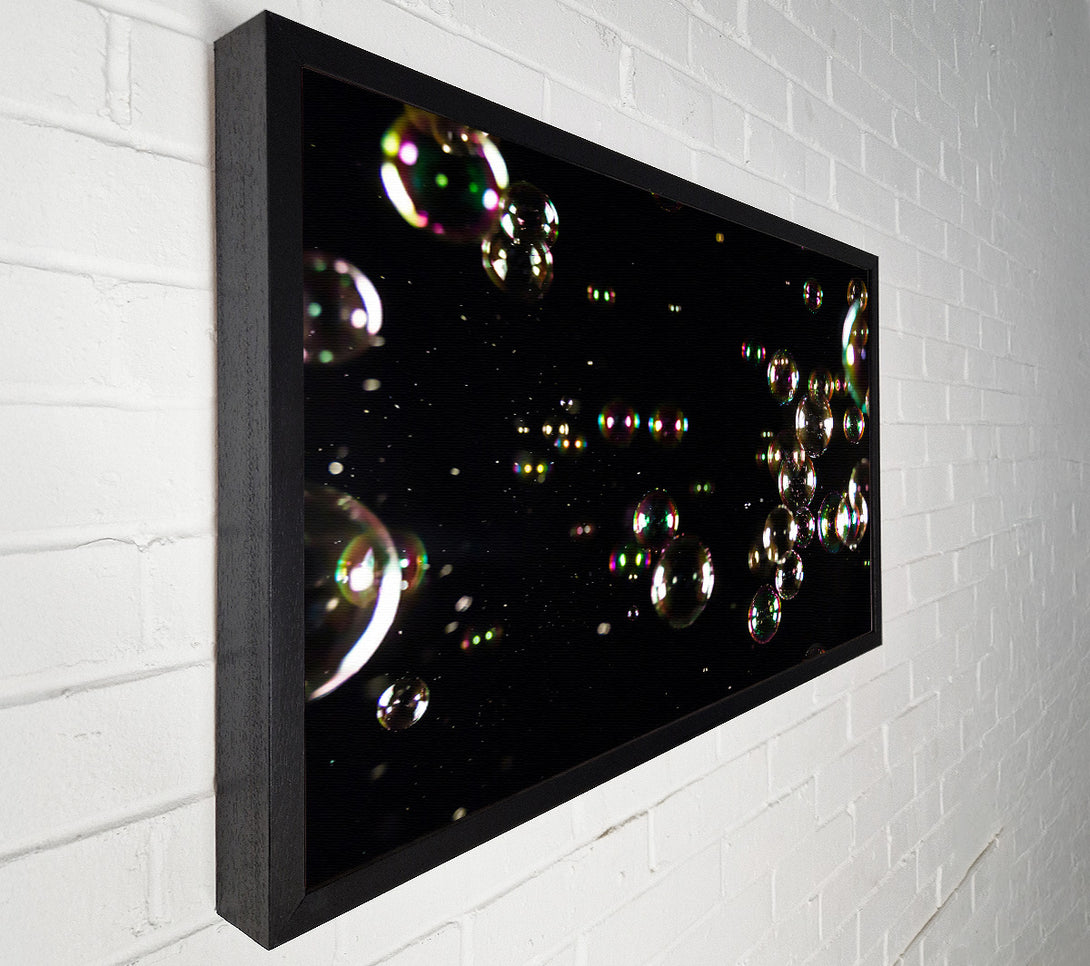  A Canvas Print of Rainbow Bubbles In The Dark Canvas Art