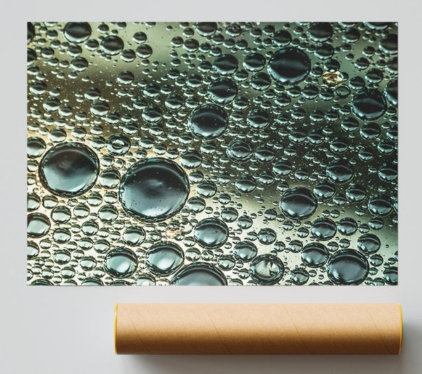 Green Oil Bubbles Poster