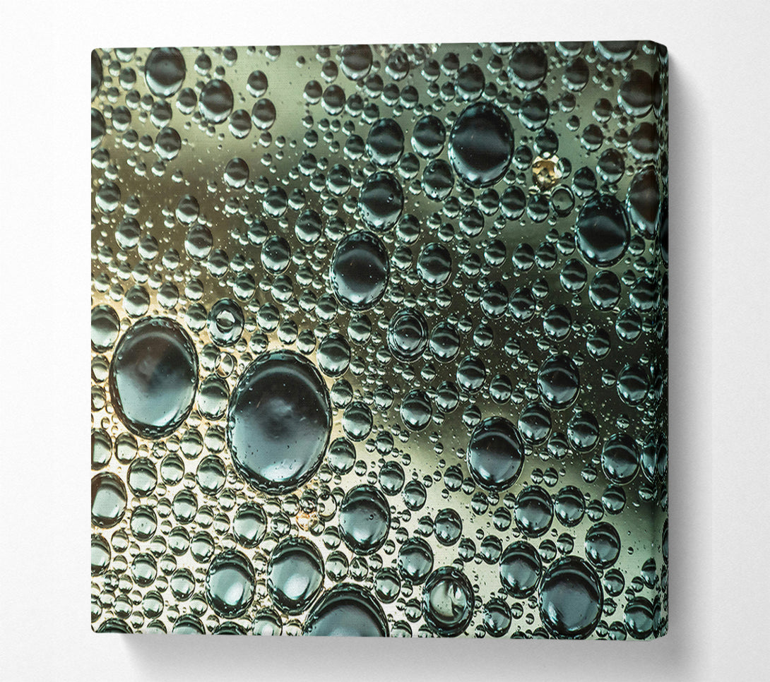  A Canvas Print of Green Oil Bubbles Canvas Art
