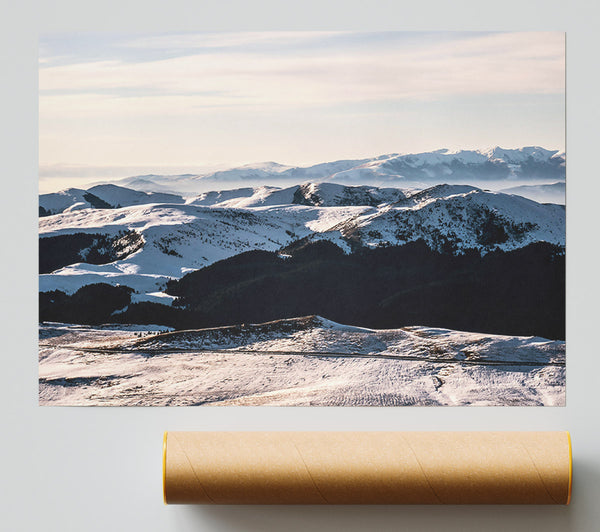 White Winter Peaks Giclee Print