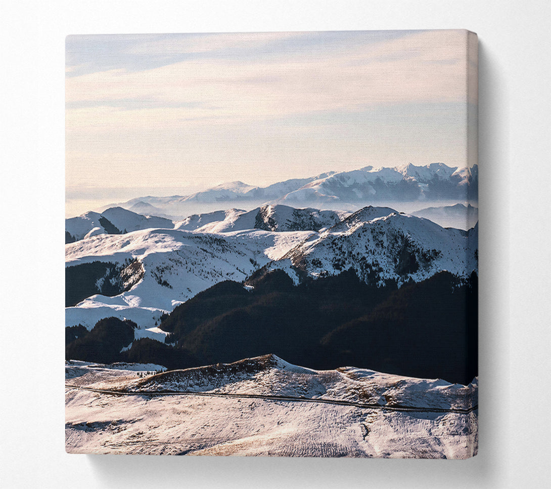  A Canvas Print of White Winter Peaks Canvas Art