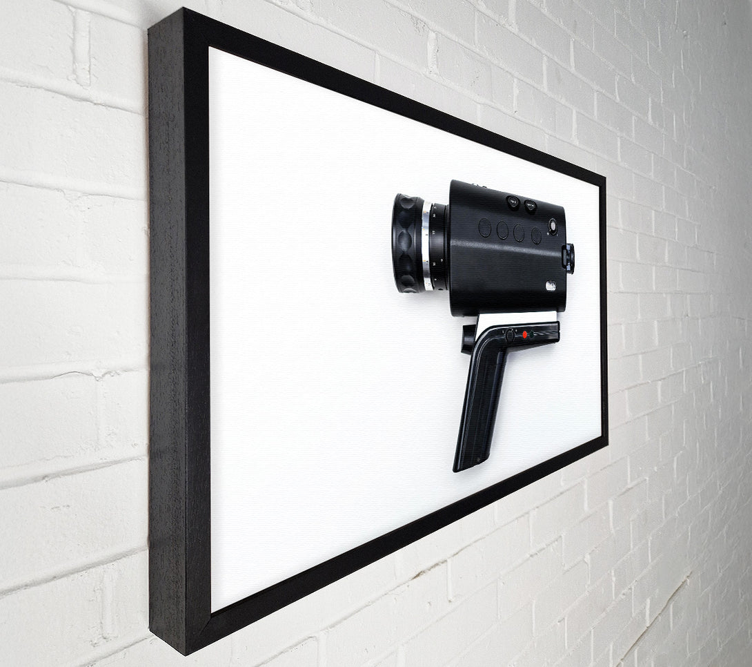  A Canvas Print of Black Vintage Film Camera Canvas Wall Art