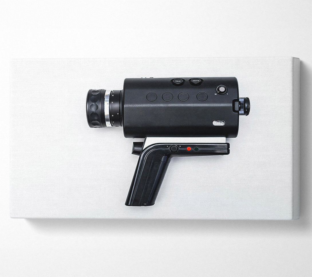  A Canvas Print of Black Vintage Film Camera Canvas Wall Art