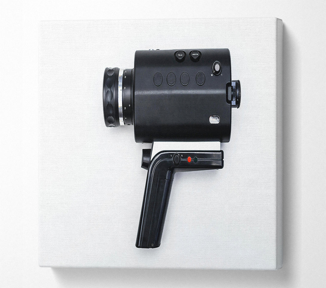  A Canvas Print of Black Vintage Film Camera Canvas Wall Art