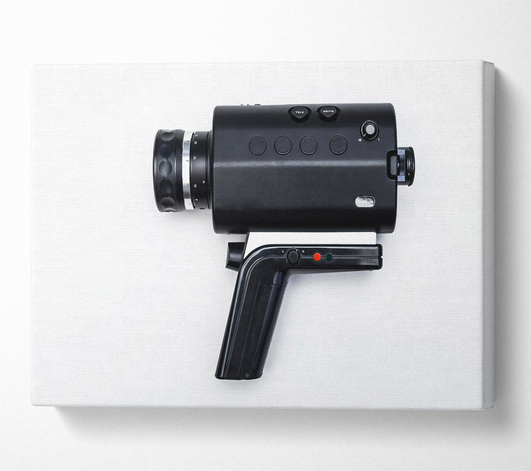  A Canvas Print of Black Vintage Film Camera Canvas Wall Art
