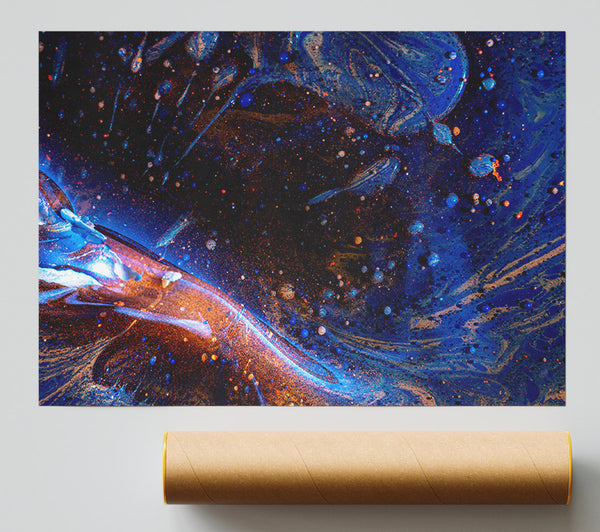 Cosmic Blue Swirl Giclee Print