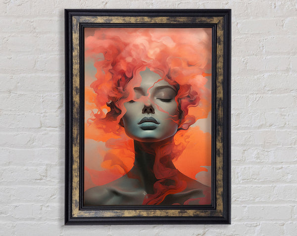 Smokey Peach Hair Framed Print