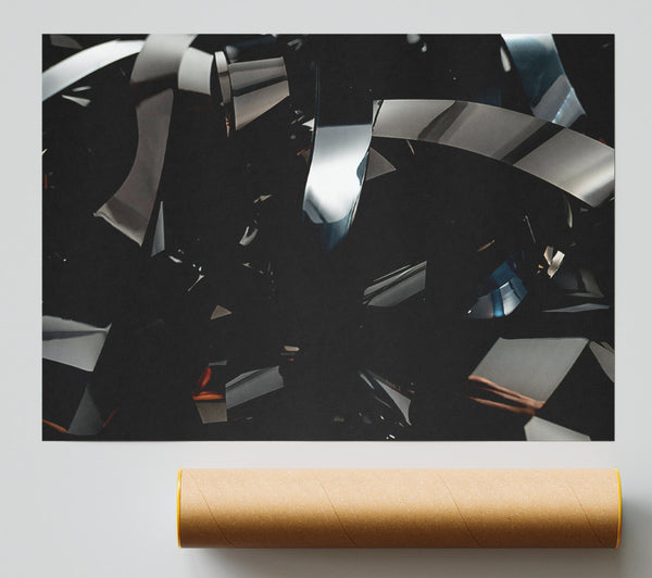 Black Metallic Tangled Giclee Print