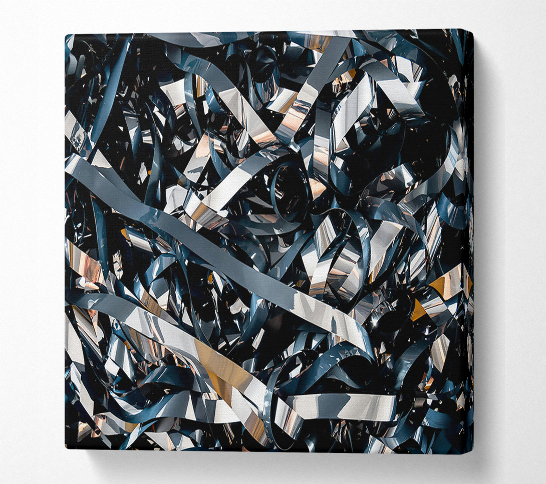  A Canvas Print of Silver And Blue Tapes Canvas Print