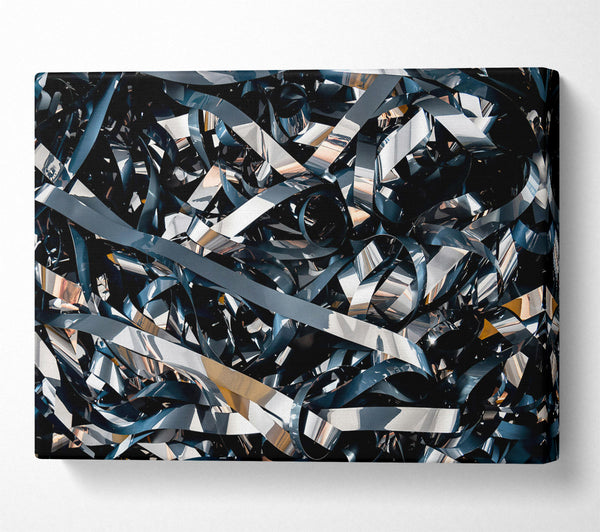  A Canvas Print of Silver And Blue Tapes Canvas Print