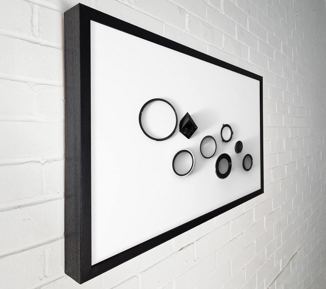  A Canvas Print of Black Rings And Cylinders Canvas Print