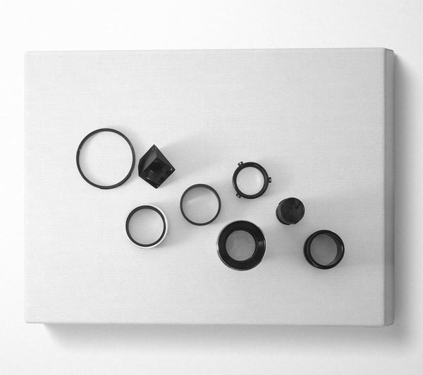  A Canvas Print of Black Rings And Cylinders Canvas Print
