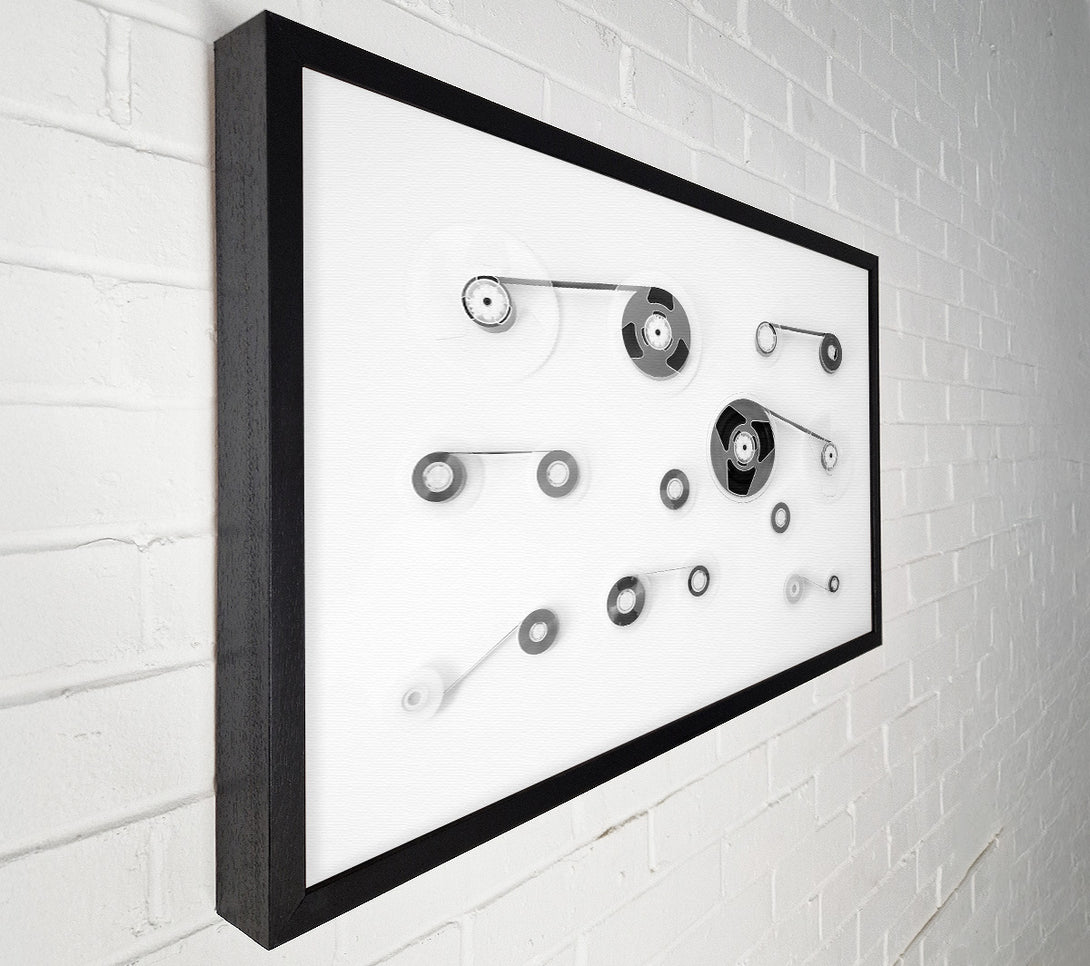  A Canvas Print of Black Reels On White Canvas Art