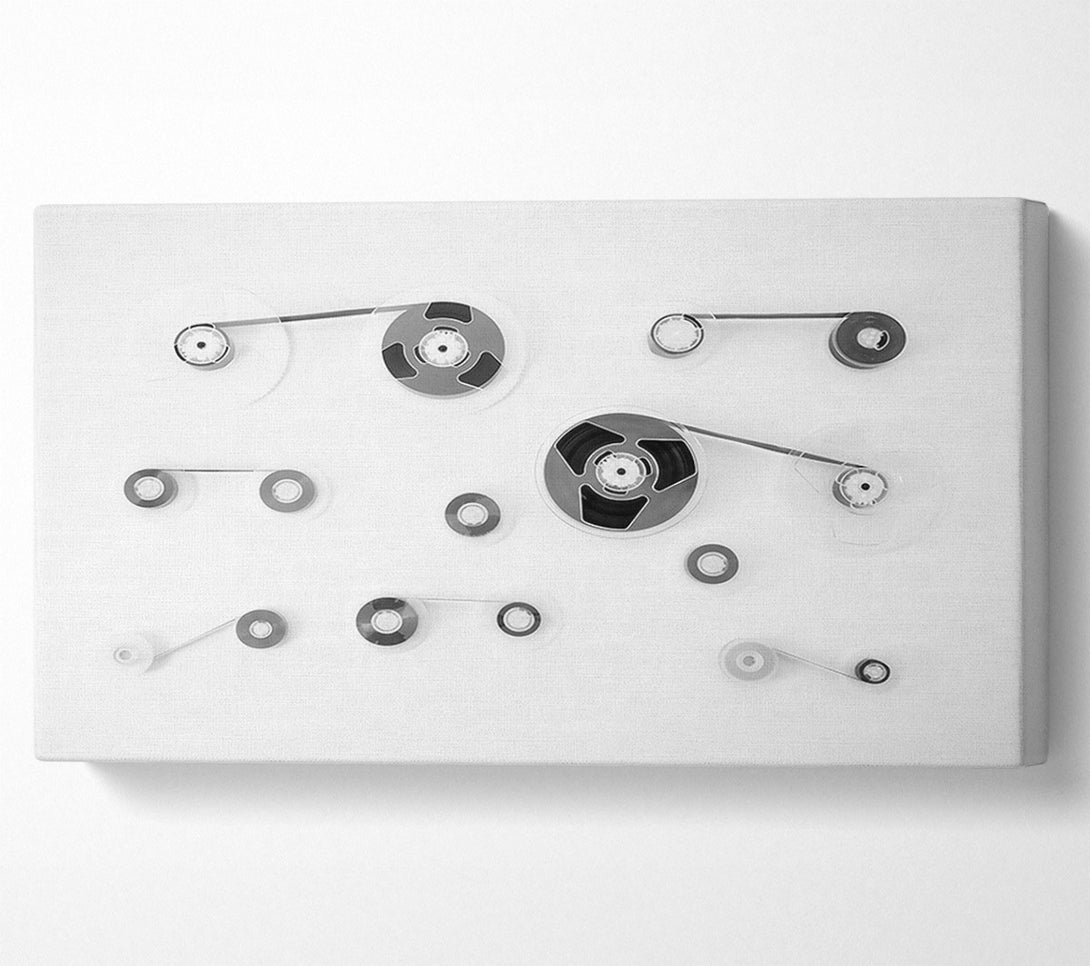  A Canvas Print of Black Reels On White Canvas Art