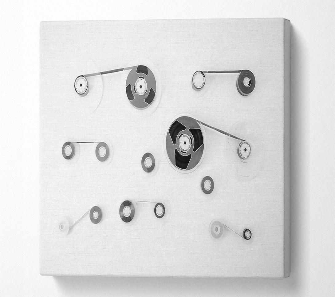  A Canvas Print of Black Reels On White Canvas Art