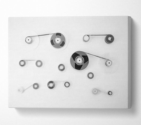 A Canvas Print of Black Reels On White Canvas Art