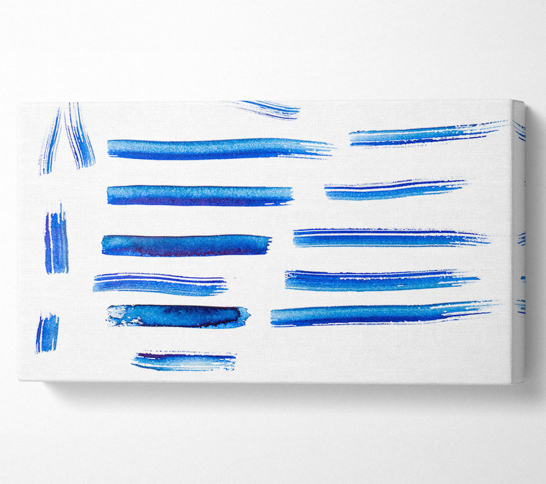  A Canvas Print of Azure Brushstrokes Symphony. Canvas Wall Art