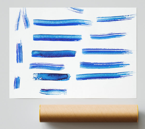 Azure Brushstrokes Symphony. Poster