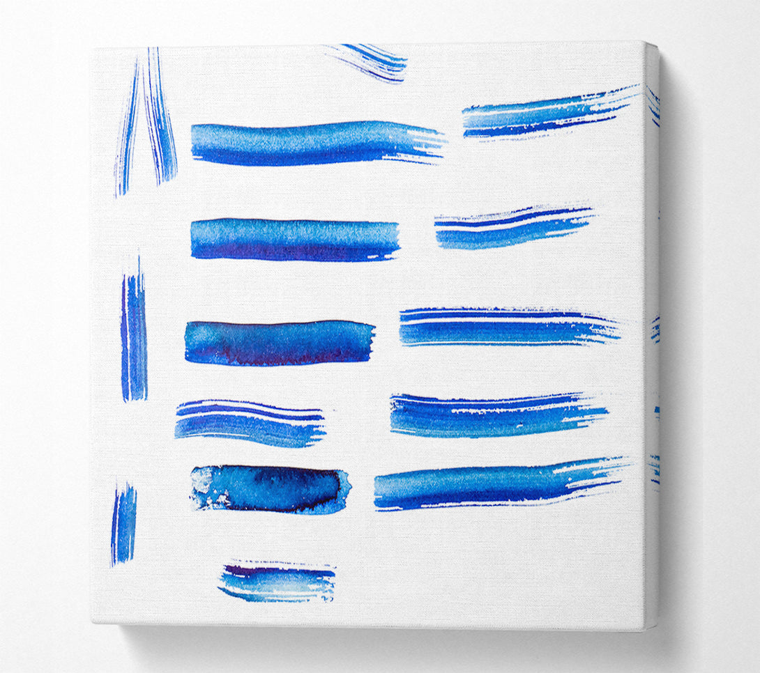  A Canvas Print of Azure Brushstrokes Symphony. Canvas Wall Art