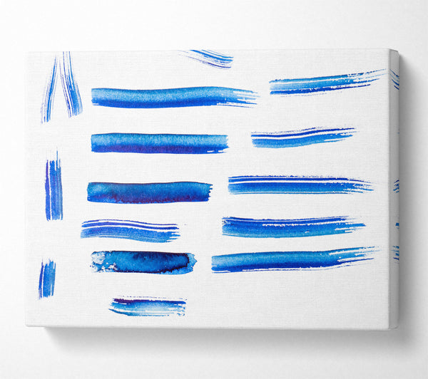  A Canvas Print of Azure Brushstrokes Symphony. Canvas Wall Art