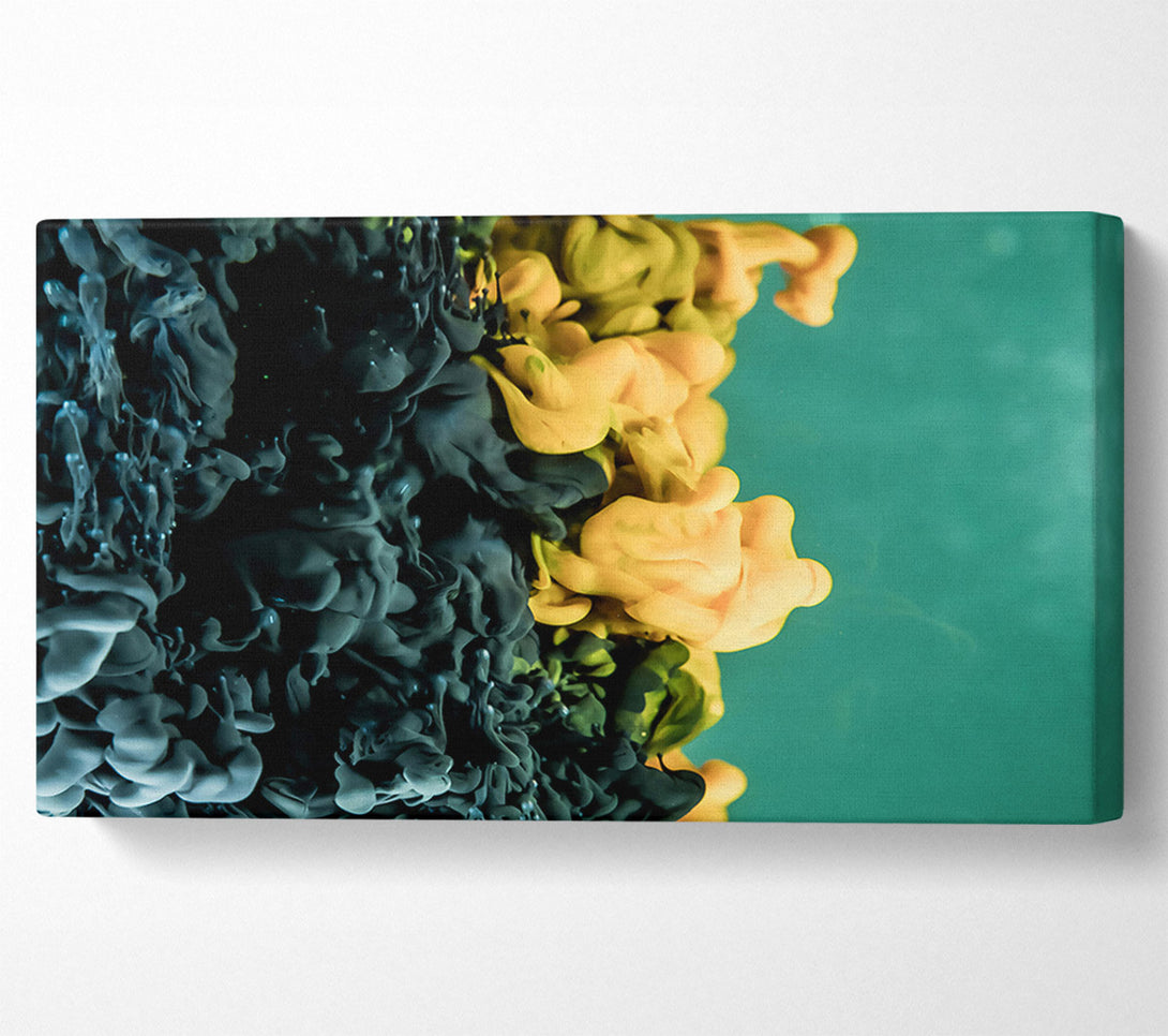  A Canvas Print of Golden Ink Swirls Canvas Wall Art