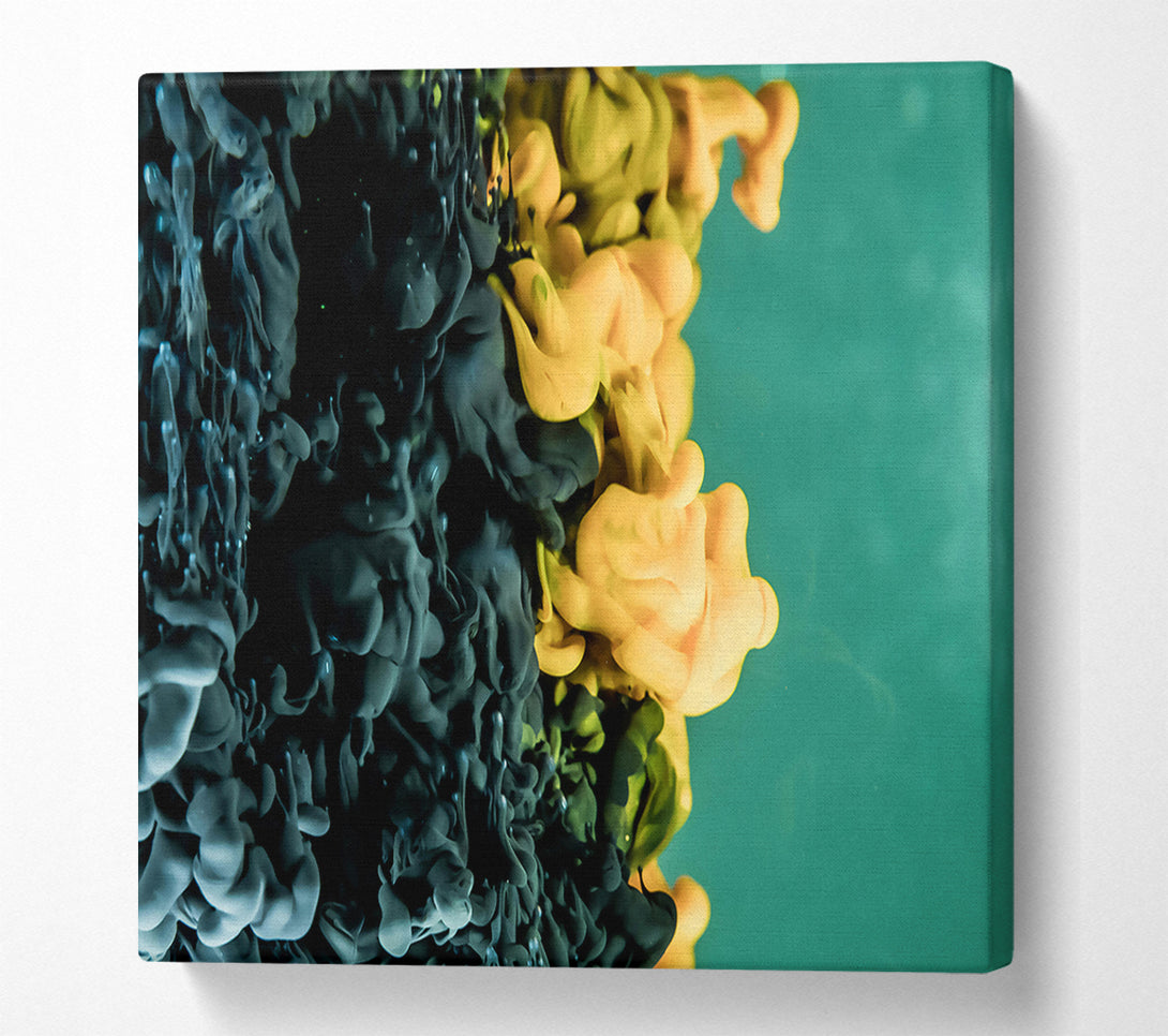  A Canvas Print of Golden Ink Swirls Canvas Wall Art