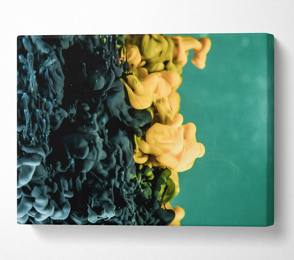  A Canvas Print of Golden Ink Swirls Canvas Wall Art