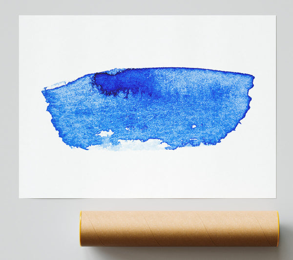 Azure Watercolour Stroke Print
