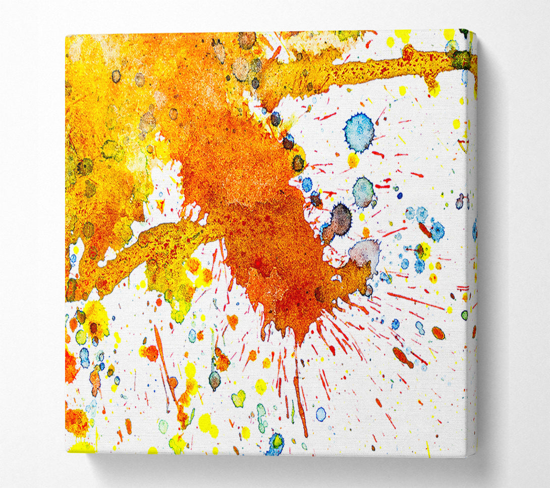  A Canvas Print of Orange Splatter Burst Canvas Art
