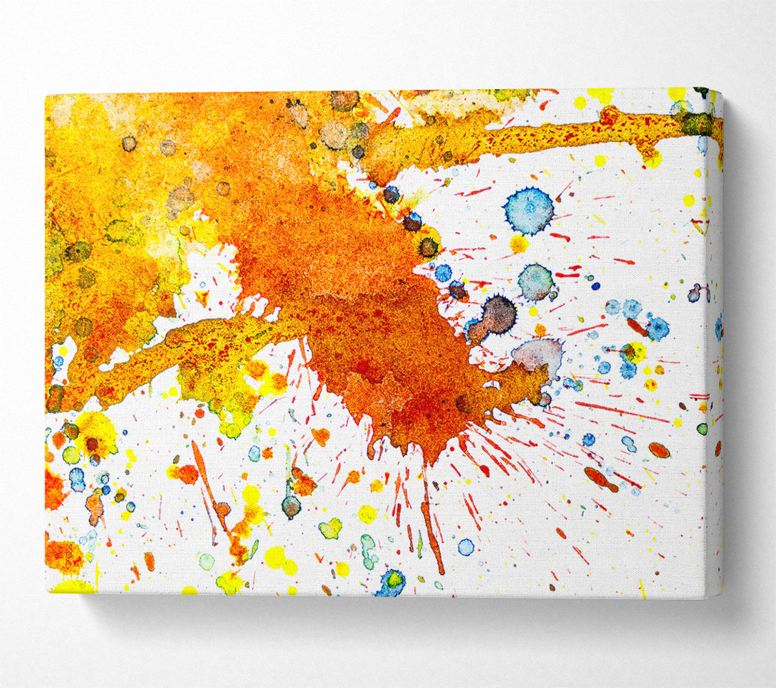  A Canvas Print of Orange Splatter Burst Canvas Art