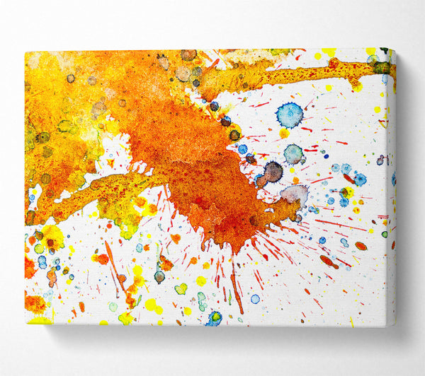  A Canvas Print of Orange Splatter Burst Canvas Art