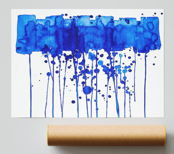 Cobalt Blue Drips Print