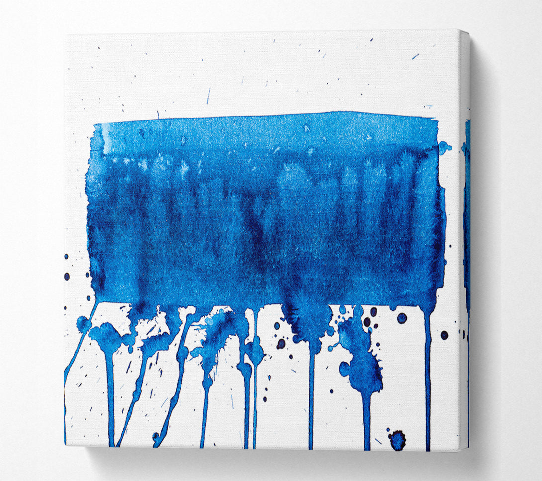  A Canvas Print of Indigo Blue Drip Canvas Print