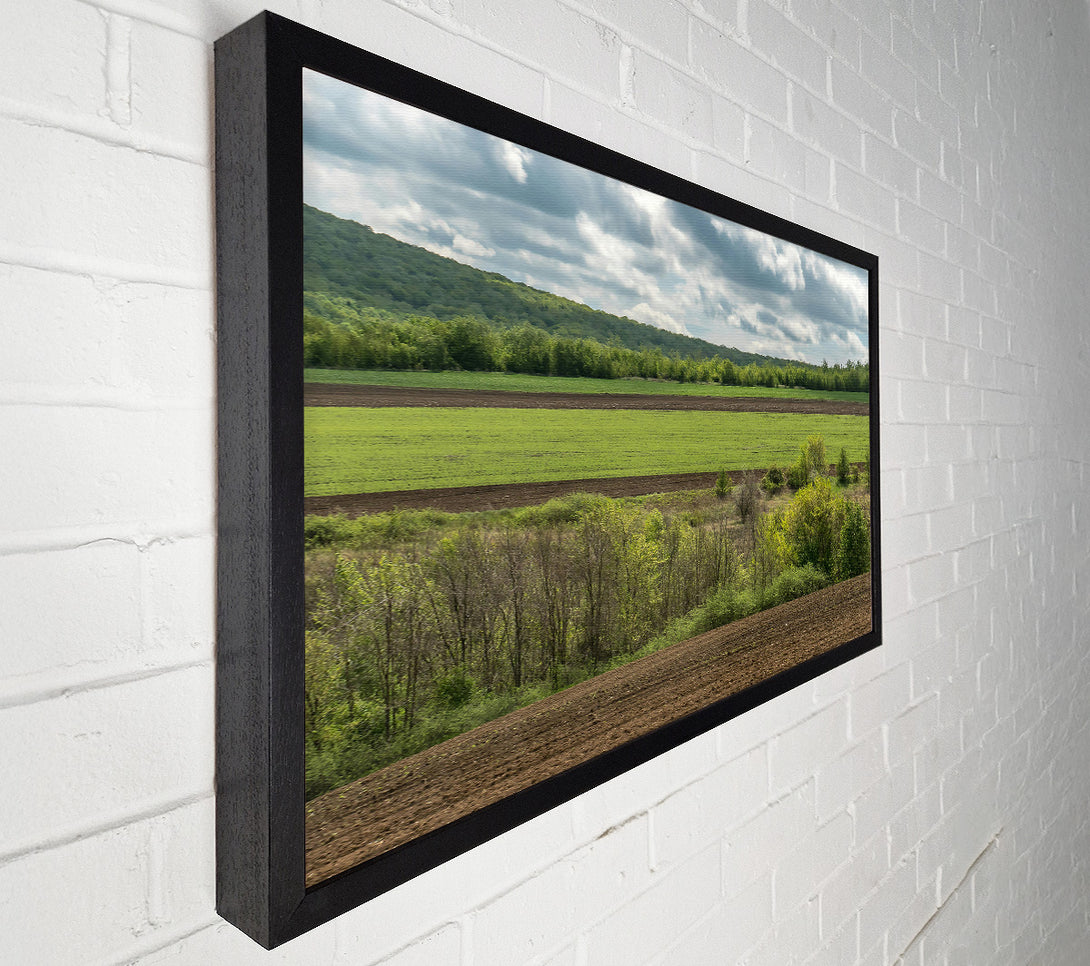  A Canvas Print of Brown Fields And Green Hills Canvas Print