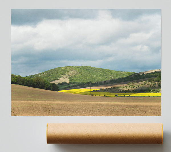 Golden Hills Under Clouds Giclee Print