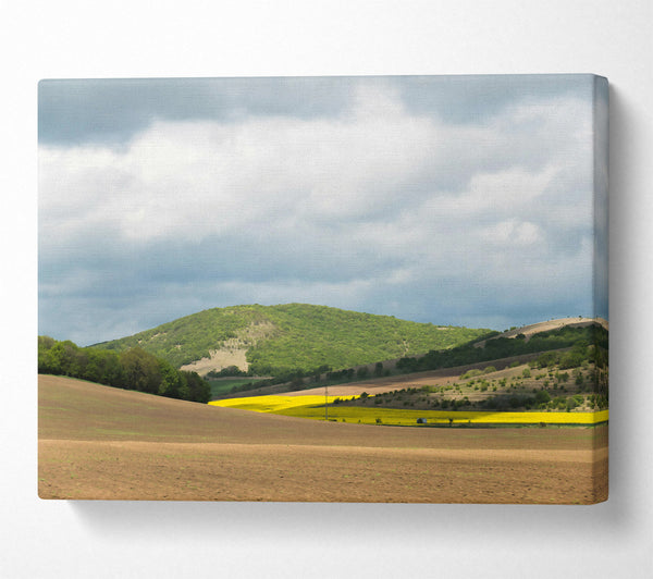  A Canvas Print of Golden Hills Under Clouds Canvas Wall Art