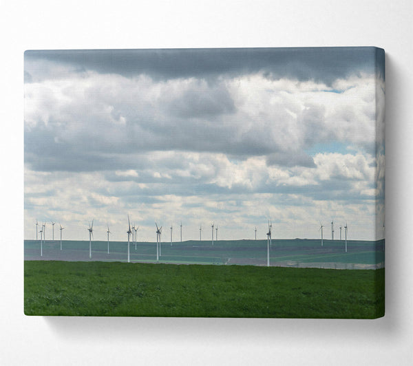  A Canvas Print of Gray Sky Windmills Canvas Art