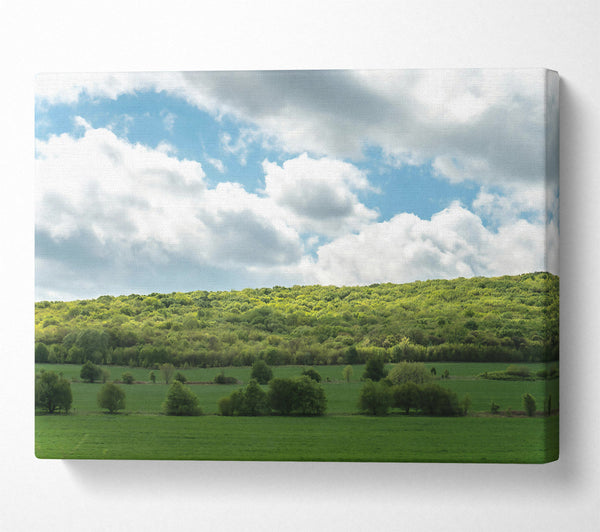  A Canvas Print of Green Hills And Clouds Canvas Wall Art