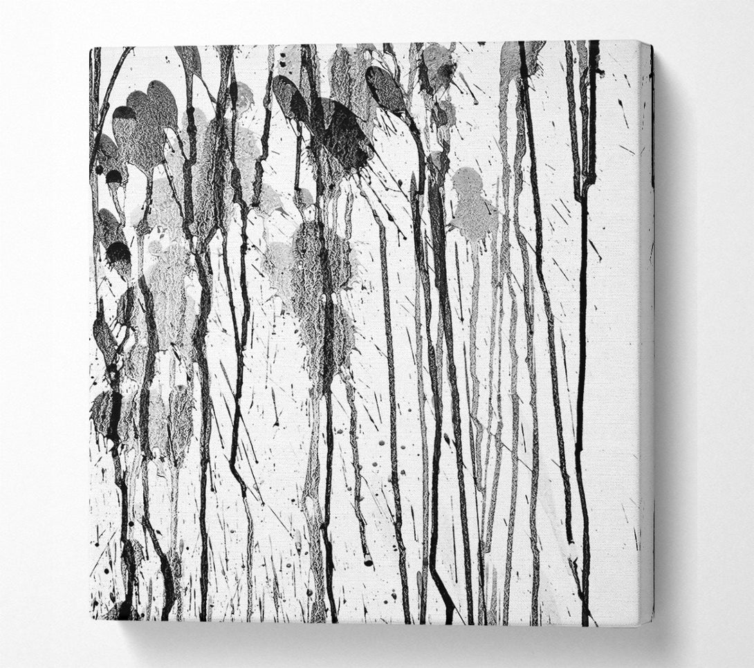  A Canvas Print of Black Splashes And Drips Canvas Print