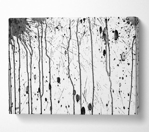  A Canvas Print of Black Ink Drips Canvas Art